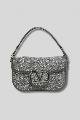 Vlogo bag in grey lurex