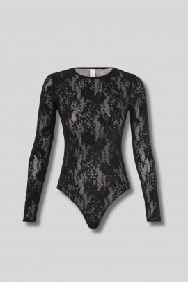 Black lace body suit