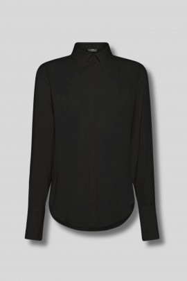 Black silk shirt