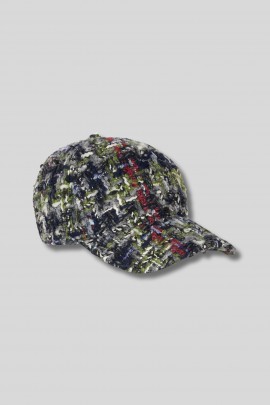 Multicolored tweed cap