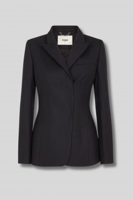 Veste blazer en laine ardoise