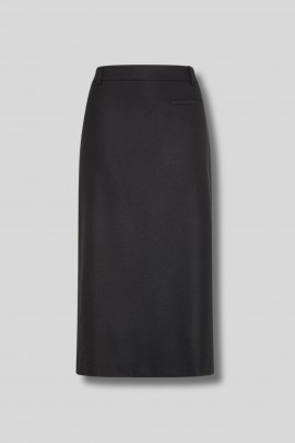 Jupe droite en laine B-Stretch