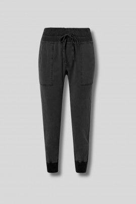 Pantalon de jogging Mixed Media en coton noir
