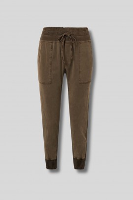 Pantalon de jogging Mixed Media en coton kaki