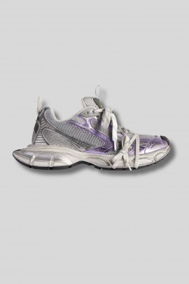 3XL sneakers in mesh grey, purple, and white