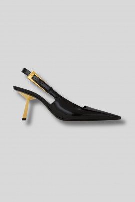 Slingbacks Lee en cuir lisse noir
