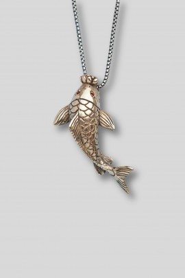 Pendentif Nintai avec fleur de lotus argenté