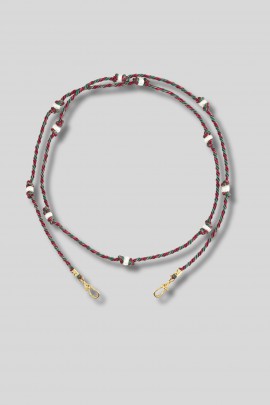 Mauli Silky with burgundy and green beads 73 cm