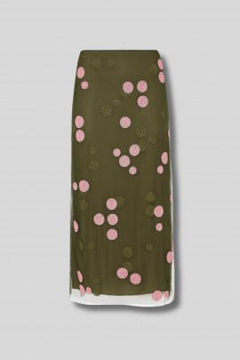 Embroidered tulle skirt