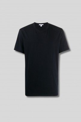  T-shirt en coton japonais bleu marine à col rond