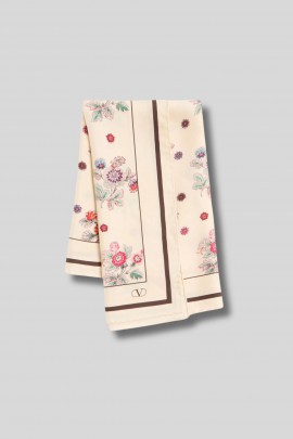 Papier Floral beige silk scarf