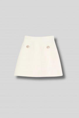 Ivory couture crepe skirt