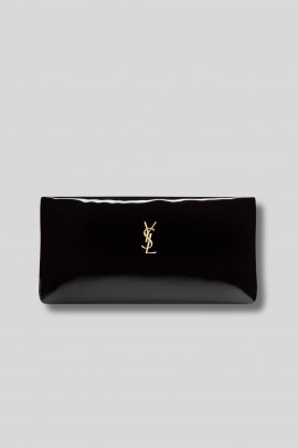Calypso clutch bag in glossy black canvas