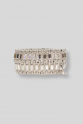 Titia 2-row silver cuff