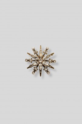 Brass and Swarovski star brooch