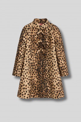 Jaguar print wool coat Spots