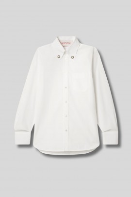 White cotton poplin shirt