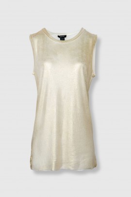 Gold mesh tank top