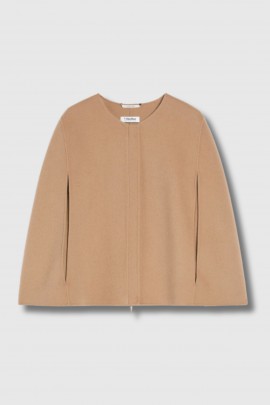 Camel double-faced cape