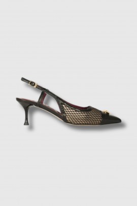 Slingback pumps Delilah 02 Black Mesh