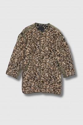 Taped Liner coat in leopard wool