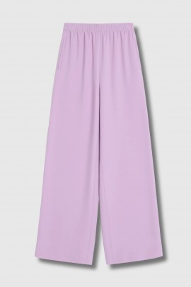 Pantalon fluide à taille élastique parme