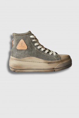 Kurt High Top canvas trainers Washed Olive green