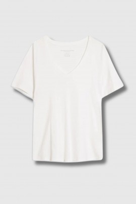 Patty V-neck T-shirt in white cotton