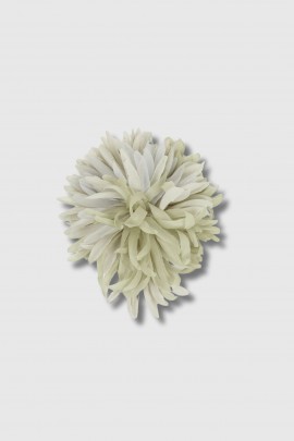 Almond recycled silk brooch