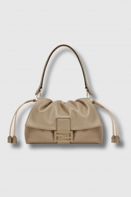 Mamma Baguette Large in taupe nappa leather
