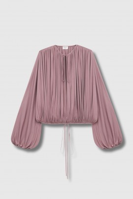 Pink viscose balloon blouse