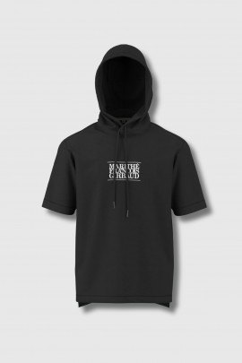 Black hooded T-shirt