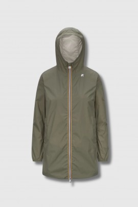 Sophie Plus.2 Double reversible jacket in green and beige