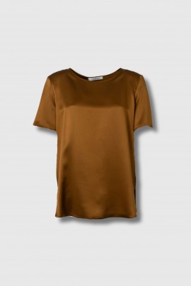 T-shirt en soie bronze