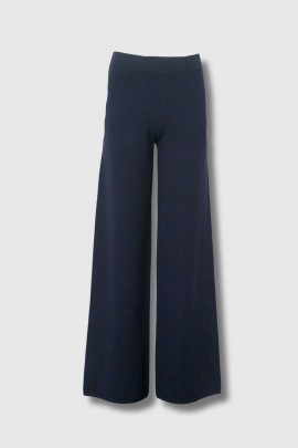 Pantalon long en viscose bleu