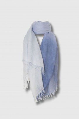 Enrichetta scarf in blue gradient silk and cashmere