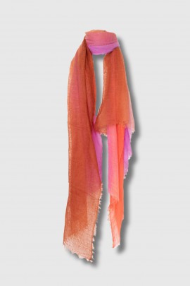 St Tropez stole in red and purple gradient cashmere