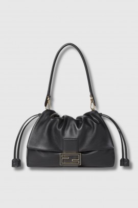Mamma Baguette Large in black nappa leather