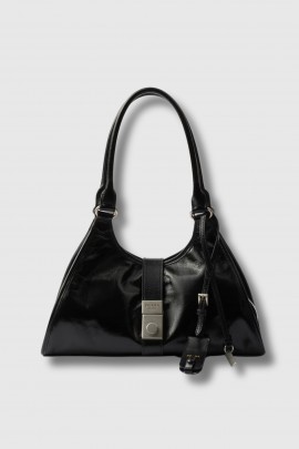 Small tote bag in black leather