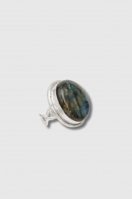 Bague Macaron labradorite argent
