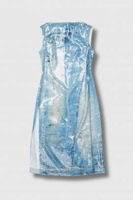 Robe trompe l'oeil denim