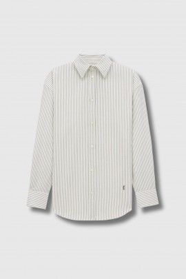 Chemise cassandre en coton à rayures gris