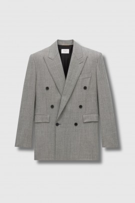Veste en sergé de laine gris
