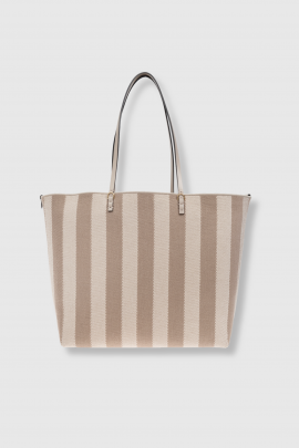 Taupe Fabric Shopping bag