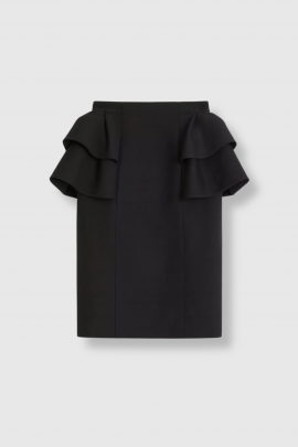 Jupe Crêpe Couture en laine et soie