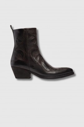 Santiags en cuir usé marron