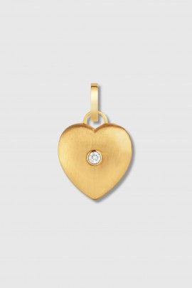 Pendentif en forme de coeur en or jaune brossé