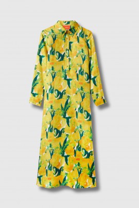 Robe Silk Twill Zesty Jaune 