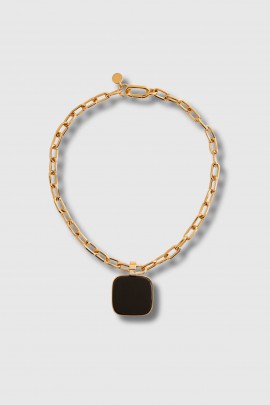 Collier Soul Pendant Golden Brass Onyx 