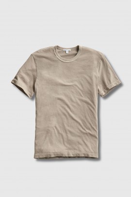 T-shirt large col rond beige 
